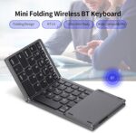 Teclado sem fio BT dobrável portátil com touchpad, leve e prático para Windows, Android e iOS em cinza - Imagem 2