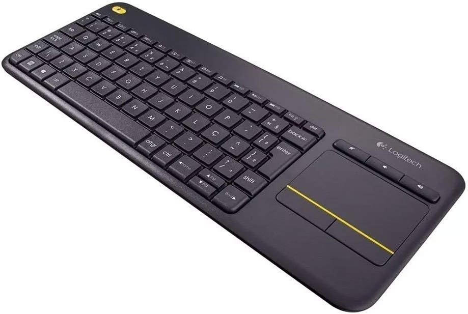 Teclado sem fio Logitech K400 Plus com touchpad e controle Teclado sem fio Logitech K400 Plus com touchpad e controle mídia para TV e PC, conforto e praticidade na compra