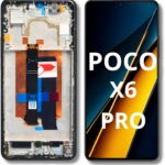 Tela Display para Poco X6 Pro AMOLED com aro preto original nacional, compatível com biometria e pronta para reposição.