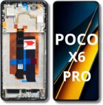 Tela Display para Poco X6 Pro AMOLED com aro preto original nacional, compatível com biometria e pronta para reposição.