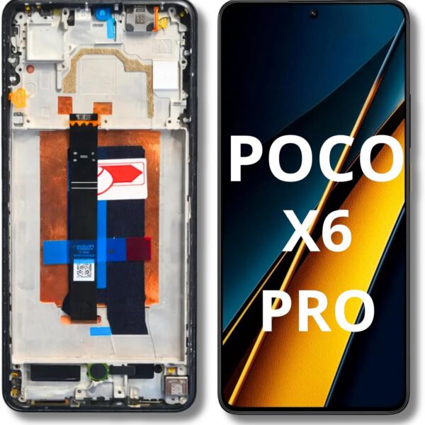 Tela Display para Poco X6 Pro AMOLED com aro preto original nacional, compatível com biometria e pronta para reposição.