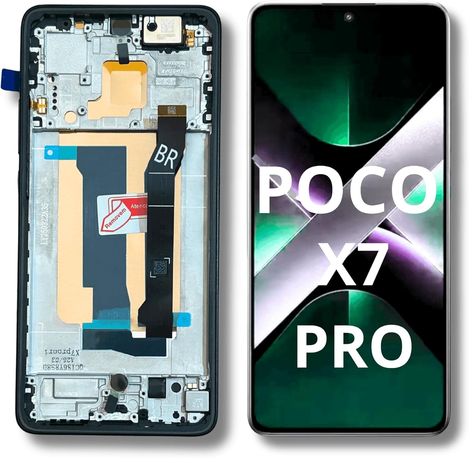 Tela Display para Poco X7 Pro AMOLED com Aro Preto: Tela Display para Poco X7 Pro AMOLED com Aro Preto: qualidade original, 120Hz e compatível com biometria para reposição ideal.