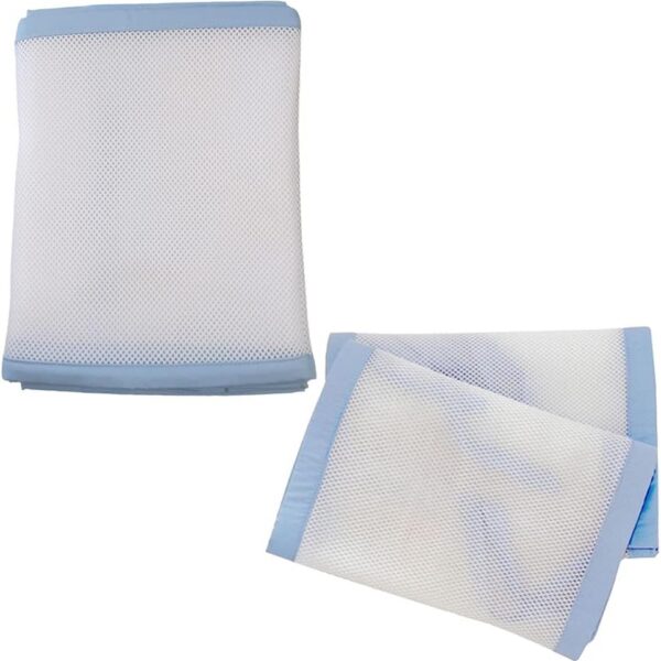 Tela Respirável Para Berço Baby Deluxe Azul Claro: proteção e ventilação para o sono do bebê.
