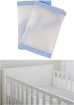 Tela Respirável Para Berço Baby Deluxe Azul Claro: proteção e ventilação para o sono do bebê. - Imagem 2