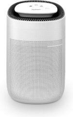 Tenergy Sorbi Desumidificador de ar de 1000 ml com função de purificação de ar, filtro HEPA verdadeiro, desligamento automático, controle de toque ajustável, eliminador de alergias ultra-silencioso,