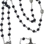 Terço Colar Nossa Senhora Aparecida Hematita 6mm: fé, proteção e elegância para oração diária e presente devocional.