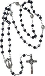 Terço Colar Nossa Senhora Aparecida Hematita 6mm: fé, proteção e elegância para oração diária e presente devocional.
