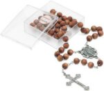 Terço Nossa Senhora das Graças perfumado com canela, ideal para devoção com acabamento sofisticado e colar de pescoço.