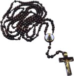 Terço Rosário Completo Nossa Senhora Aparecida: 20 mistérios, madeira imbuia e 200 contas para orações e devoção. - Imagem 2