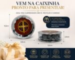Terço São Bento de Hematita com medalha e caixinha: fé, proteção e presente especial. - Imagem 2