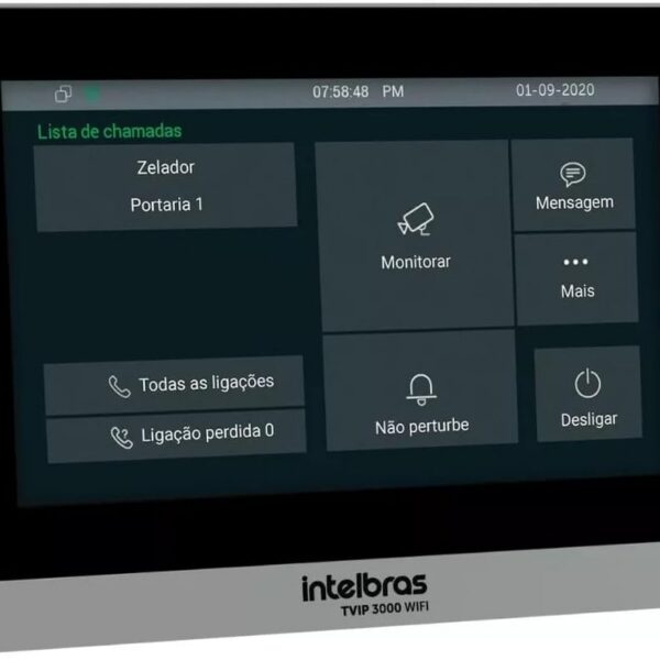 Terminal Interno Video Porteiro IP TVIP 3000 WiFi Intelbras com comunicação prática e controle moderno para sua segurança