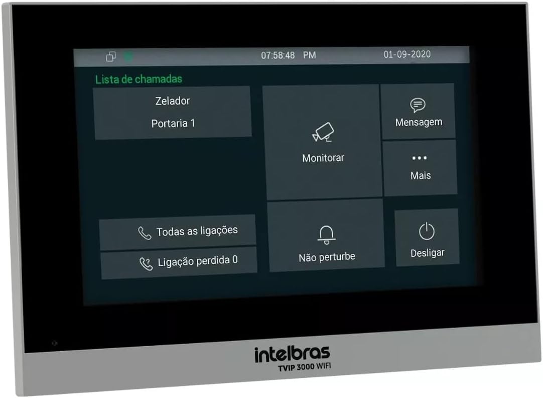 Terminal Interno Video Porteiro IP TVIP 3000 WiFi Intelbras com Terminal Interno Video Porteiro IP TVIP 3000 WiFi Intelbras com comunicação prática e controle moderno para sua segurança