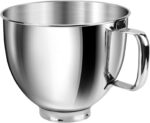 Tigela misturadora inox 5L compatível com KitchenAid, alça antiderrapante e fácil limpeza
