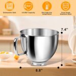 Tigela misturadora inox 5L compatível com KitchenAid, alça antiderrapante e fácil limpeza - Imagem 2