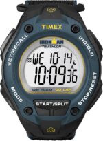 Timex Ironman Classic 30 43 mm: relógio cronógrafo masculino preto e azul para performance e estilo.