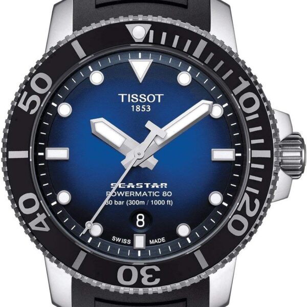 Tissot Seastar masculino em aço inoxidável: estilo casual e resistência para o dia a dia.