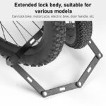 Trava dobrável de bicicleta antirroubo em aço, resistente e segura para bicicleta, moto e e-bike preta - Imagem 2