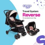 Travel System Cosco Kids Reverse Duo: conforto, alça reversível e inclinação tipo berço para bebês de 0 a 15kg. - Imagem 2