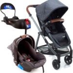 Travel System Infanti Epic Lite Trio: conforto e praticidade com moisés, bebê conforto e base para carro, ideal até 15kg.