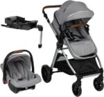 Travel System Infanti Romanzo Trio com Isofix: carrinho completo, confortável e compacto para passeios com mais praticidade e segurança.