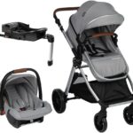 Travel System Infanti Romanzo Trio com Isofix: carrinho completo, confortável e compacto para passeios com mais praticidade e segurança.