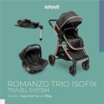 Travel System Infanti Romanzo Trio com Isofix: carrinho completo, confortável e compacto para passeios com mais praticidade e segurança. - Imagem 2