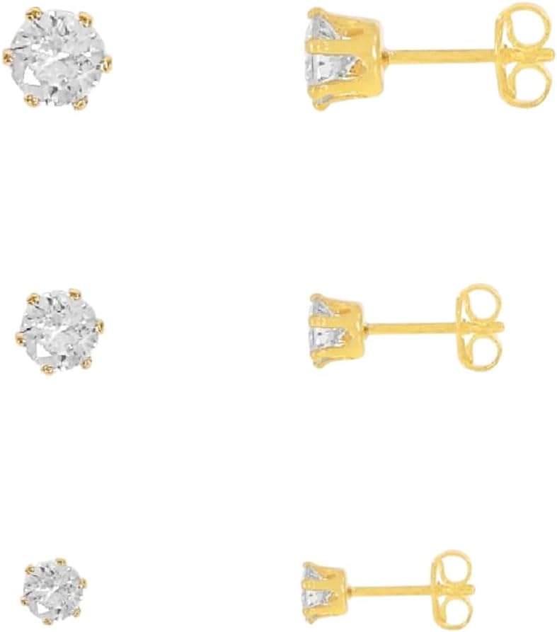 Trio Conjunto Brincos Pedras Zircônia Banhados: elegância e brilho para Trio Conjunto Brincos Pedras Zircônia Banhados: elegância e brilho para compor looks com sofisticação.