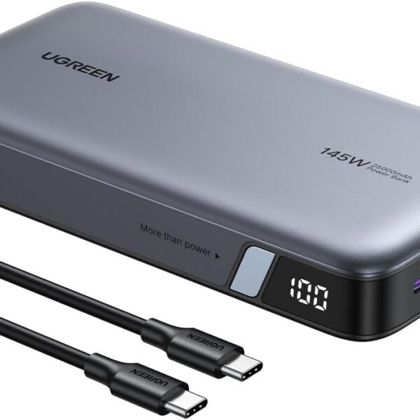 UGREEN Carregador portátil Power Bank 25000mAh de 145 W, display digital Nexode USB C 3 portas PD3.0, para MacBook Pro/Air, Dell XPS, iPhone 15/14/13, Galaxy S24, Steam Deck, AirPods e muito