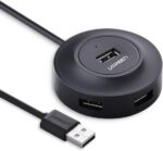 UGREEN Hub USB 4 portas alimentado com cabo 1m, compatível com MacBook, PC e mais, ideal para expandir conexões com praticidade.
