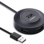 UGREEN Hub USB 4 portas alimentado com cabo 1m, compatível com MacBook, PC e mais, ideal para expandir conexões com praticidade.