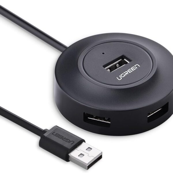 UGREEN Hub USB 4 portas alimentado com cabo 1m, compatível com MacBook, PC e mais, ideal para expandir conexões com praticidade.
