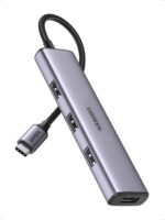 UGREEN Hub USB-C 4 portas com 5 Gbps: expansão rápida para laptop, MacBook, iPad, Surface e iPhone 15.