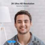 UGREEN Webcam 2K 30FPS com microfones estéreo, autofocus e correção de luz para videochamadas e streaming em PC, Mac e Linux - Imagem 2