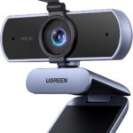 UGREEN Webcam 2K para PC Ultra HD com Microfone, Câmera para PC com Capa de Privacidade, Webcam USB para Streaming, Conferência, Videochamada, Zoom, Skype, Teams, FaceTime, Cinza