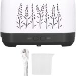 Umidificador automático Grcfumo 200ml, umidificador de névoa silenciosa com copo de medição, umidificador de névoa fria de chama oca para um sono confortável (White)