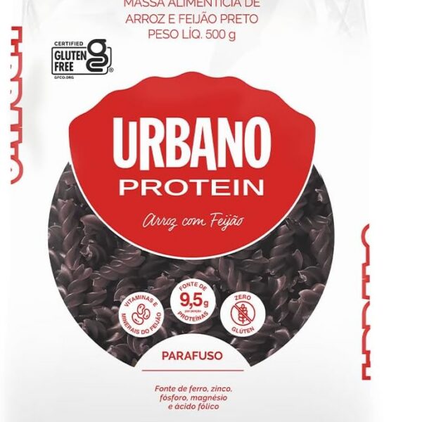 Urbano Macarrão de Arroz e Feijão Preto Parafuso 500 g: nutritivo, leve e sem glúten para uma alimentação saudável.