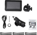 VINGVO câmera traseira para bicicleta: monitor 5" 1080P, ângulo 110°, IP68 e fácil instalação.