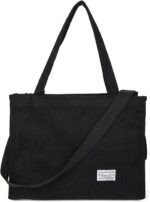 Valleycomfy bolsa feminina de veludo cotelê: leve, estilosa e versátil para trabalho, viagem e uso diário.