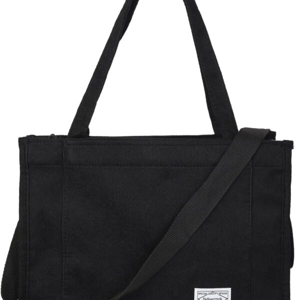 Valleycomfy bolsa feminina de veludo cotelê: leve, estilosa e versátil para trabalho, viagem e uso diário.