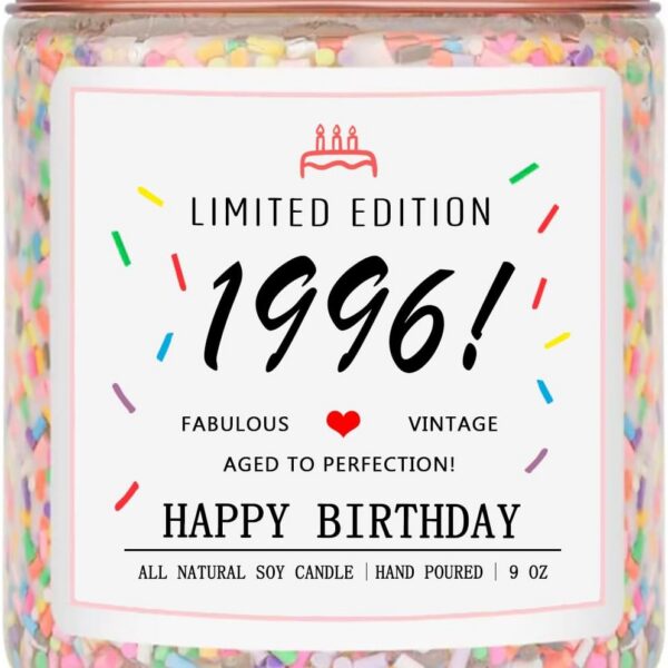 Vela Homsolver 30 anos para mulheres: presente artesanal edição 1996 com aroma de bolo de aniversário e baunilha, ideal para decorar e presentear com charme.