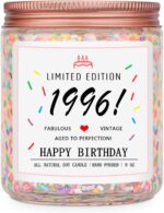 Vela Homsolver 30 anos para mulheres, presente de aniversário 1996 com aroma de bolo e baunilha para decoração