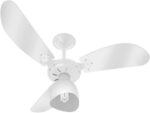 Venti-Delta 383121 Ventilador de Teto New Cristal Light 3 Pás Transparentes 127 V C3V, Branco