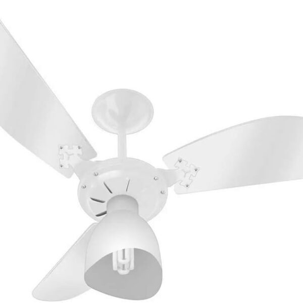 Venti-Delta 383121 Ventilador de Teto New Cristal Light 3 Pás Transparentes 127 V C3V, Branco