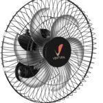 Venti-Delta Oscilante Parede Ventura 50 cm, Bivolt Grande Aço, 795425, 150 W, Preto