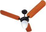 Venti-Delta Ventilador de Teto New Light Globo Pera 3 Pás Padrão Mogno 220 V C3V, 383275, 130 W, Preto