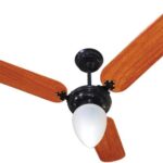 Venti-Delta Ventilador de Teto New Light Globo Pera 3 Pás Padrão Mogno 220 V C3V, 383275, 130 W, Preto