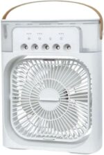 Ventilador Portátil Mini Ar Condicionado Climatizador Umidificador com Led (Branco)