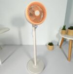 Ventilador de Coluna com 5 Hélices – Base Super Resistente, Oscilação 180° e Vento Forte – Silencioso, 3 Velocidades BEGE,110V)
