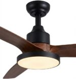 Ventilador de Teto Plafon Aires Preto com Pás de Madeira 25W LED Multicolor Dimerizável – Ultra Silencioso, 6 Velocidades, Controle Remoto para Salas, Quartos e Ambientes Internos - Imagem 2