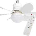 Ventilador de teto silencioso com Controle Remoto 60W LED, 6 pás, 8 velocidades, 3 temperaturas de cor, temporizador, Bivolt 110V 220V, branco 40 cm